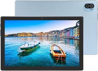 Tablet de 10,1 polegadas para Android 11 – 3200 x 1440 HD, tablet de chamadas 4G LTE, 10 GB RAM 256 GB ROM, câmera de 8 MP + 13 MP, modo de espera ultra longo de 8800 mAh, fone de ouvido, película protetora (azul claro)