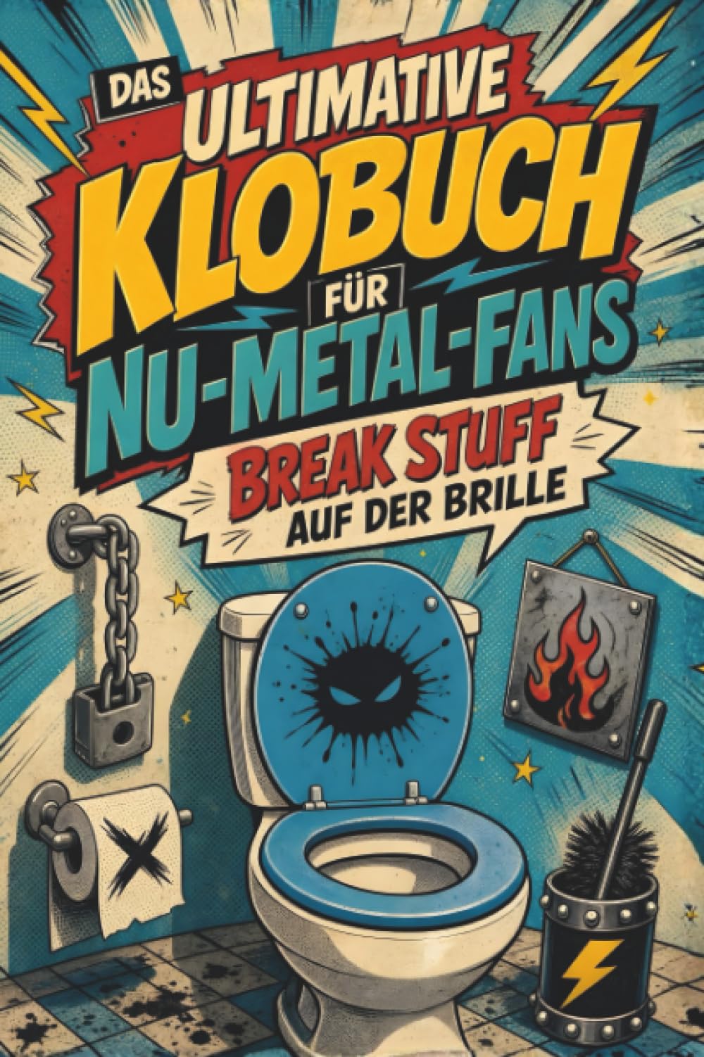 Das ultimative Klobuch für Nu-Metal-Fans: Break Stuff auf der Brille. Lustiges Geschenk für Fans von Nu Metal, Linkin Park und Limp Bizkit