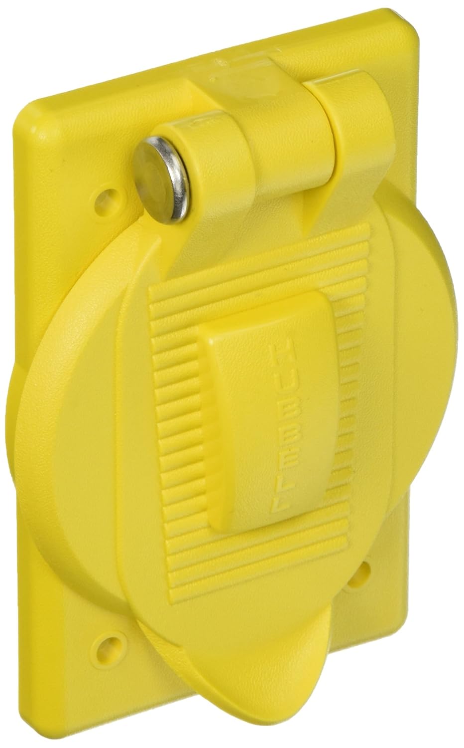 Hubbell Wiring Systems HBL74CM23WO Valox Spring-Loaded Lift Cover for Weather Proofing Single Straight Blade Receptacles, Yellow