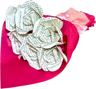 Agatha Christie Queen of Crime Mini Rose Bouquet - 6 Roses | Six mini roses handmade from Agatha Christie mystery novel pages. Gift for birthdays, weddings & anniversaries.