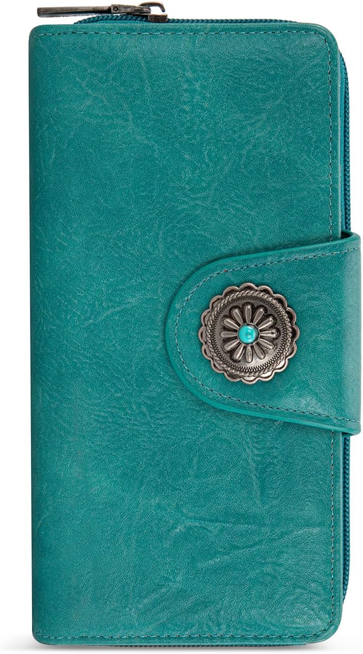 Montana West Wallet Women Bifold Wallets, Card Cases & Money Organizers Ladies Female Large Wallet Western Phone Clutch Wallets with ID Window