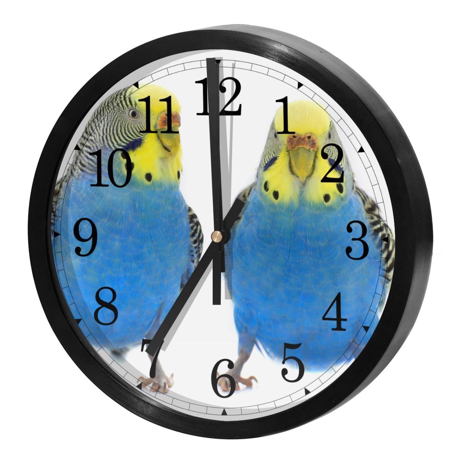 Horloge murale ronde pour maison cuisine bureau motif Melopsittacus