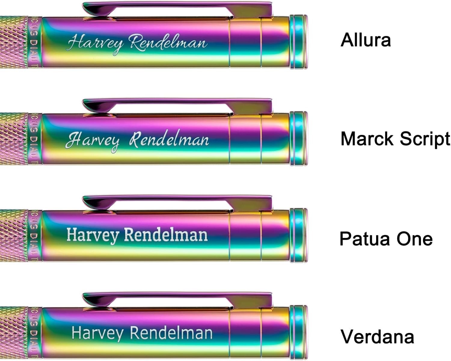 Wikult Personalized Hong-Dian Rainbow Color Forest Fountain Pen, Medium Nib Classic Design with Gift Box Set, Engraved with Your Name