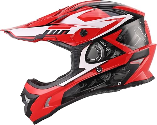 Miniatura 7 de DOT Casco de ATV Dirt Bike para Adultos con Gafas Guantes y Máscara Visera Solar Ajustable Casco de Motocicleta para Adultos Off-Road Motocross