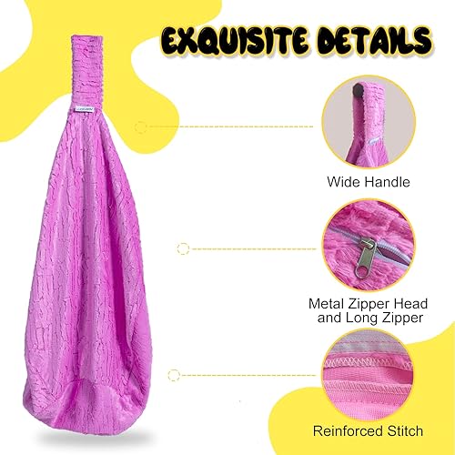 Miniatura 4 de Puf de almacenamiento de animales de peluche, asientos suaves y mullidos puf de piel para niños, funda súper cómoda solo para organizar juguetes de