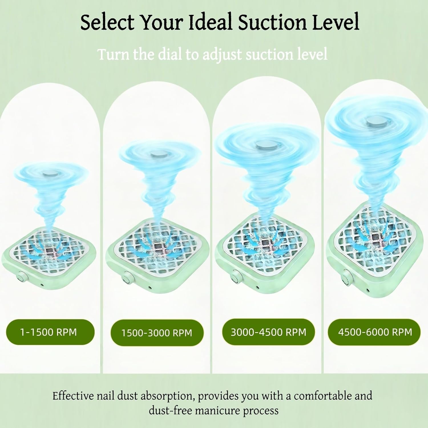 Nail Dust Collector, Quiet & Powerful Dust Collector Nail Tech for Beginner with 30PCS Filter Pads and Cleaning Brush, Nail Vacuum Cleaner for Acrylic Nail Polishing Salon Home