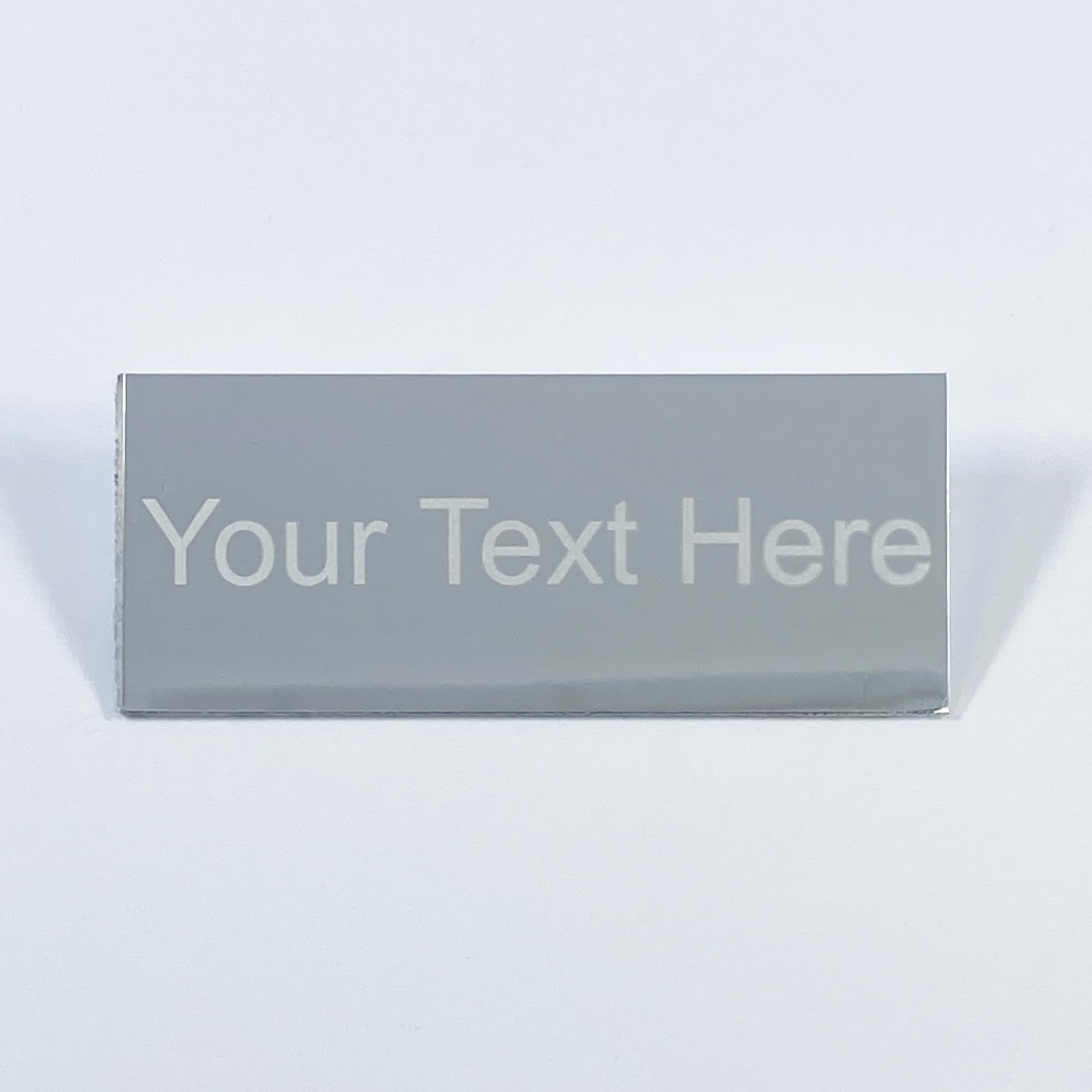 Engraved Plaque - Trophy, Picture Frame Plate - Gold or Silver Various Sizes (Silver, 16mm x 50mm)