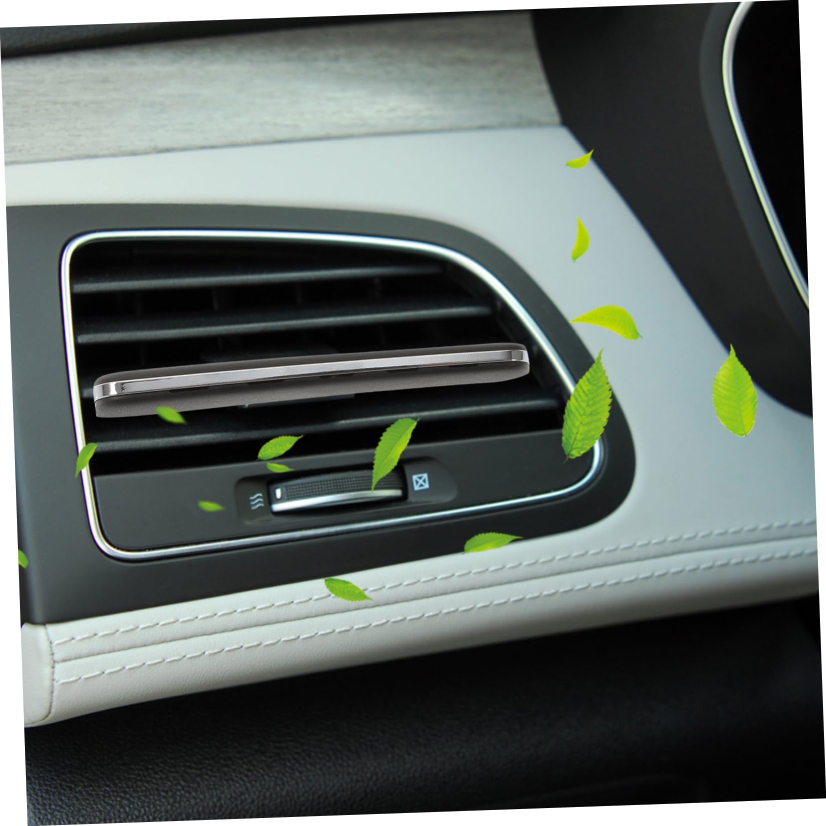 Zerodeko Diffusore di Fragranze per Auto in Ceramica Clip Magnetica per Bocchette D’aria, Design Unico e Facile da Installare per Interni Auto Argento