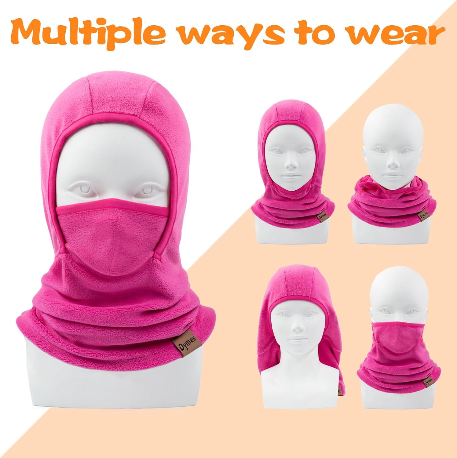 Kids Balaclava Ski Mask Winter Face Mask for Boys Girls Windproof Neck Warmer Gaiter Fleece Hood Face Cover for Cold Weather - Image 5
