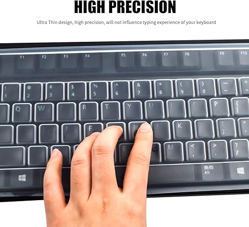 Miniatura 2 de BronaGrand Paquete de 2 protectores transparentes para teclado de computadora de escritorio para PC 104/107 teclas teclado estándar