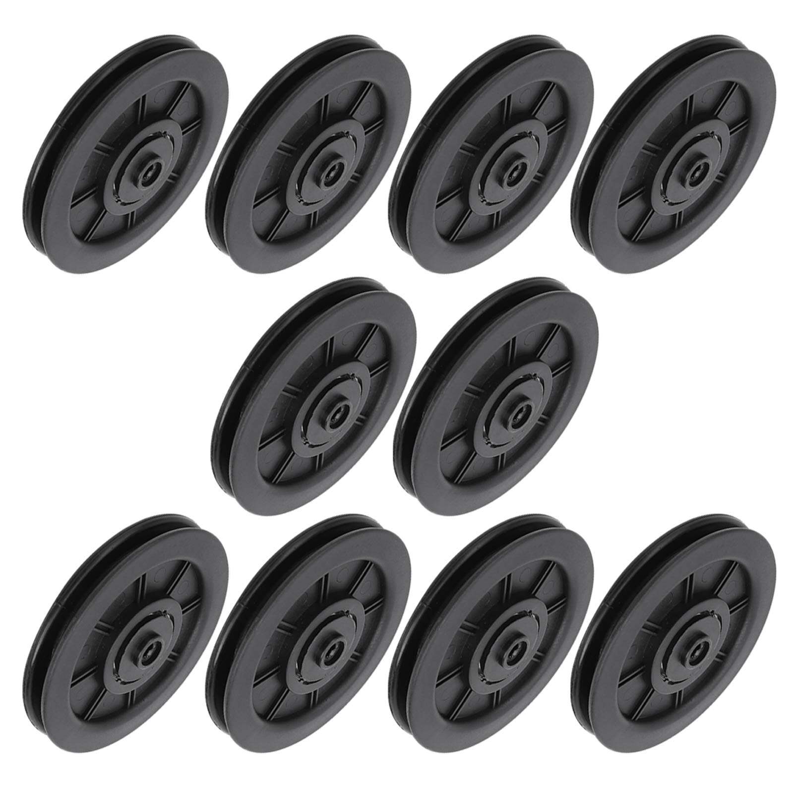 Lot de 10 roues de poulie à roulement en nylon, diamètre extérieur de 100 mm avec alésage intérieur de 10 mm, roue de poulie de roulement de remplacement pour équipement