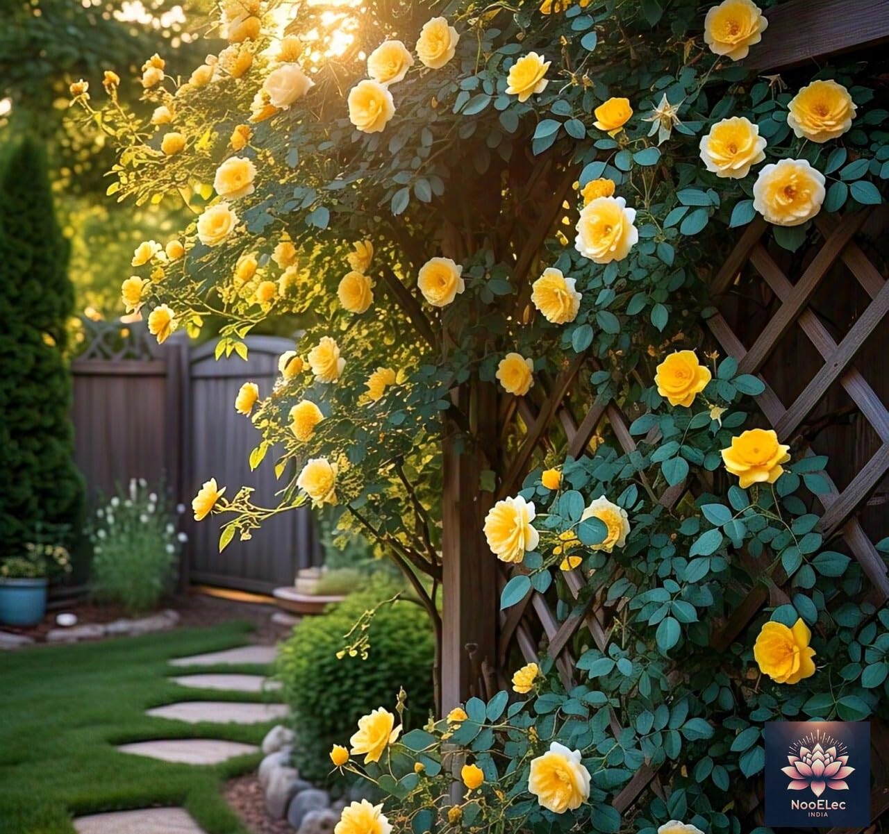 NooElec Seeds India Climbing Rose Flower Seeds, 60 Seeds Pack - Hybrid, Year-Round Blooms, Minimal Care (YELLOW) - Image 2 thumbnail
