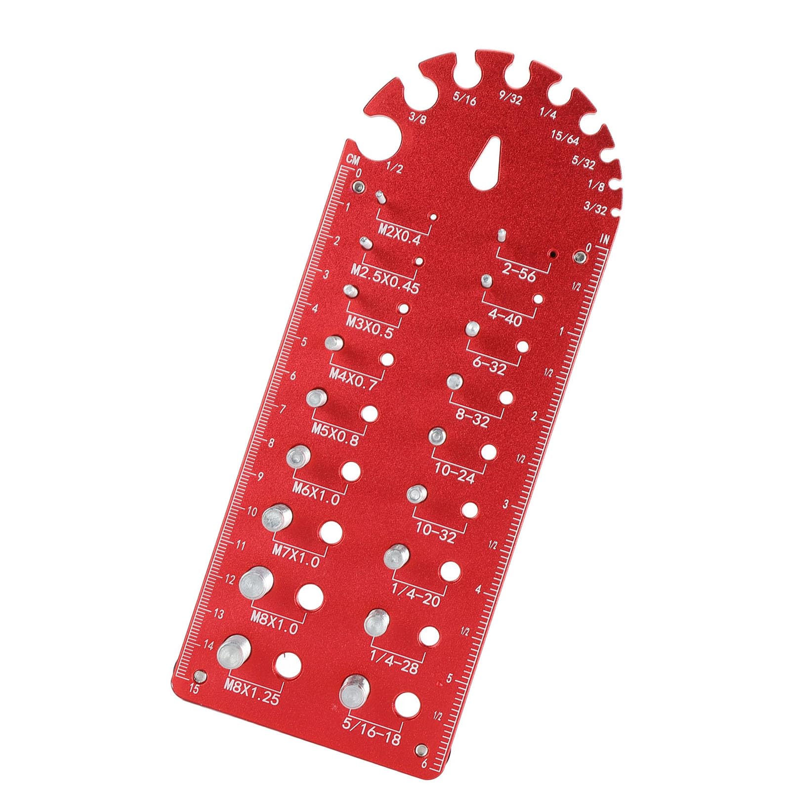 Vérificateur de Filetage d'écrou et de Boulon, 18 Spécifications, Taille de Boulon et Jauge de Filetage, Identifiant d'écrou de en Alliage 'aluminium avec 9 Tailles Standard et 9 Tailles