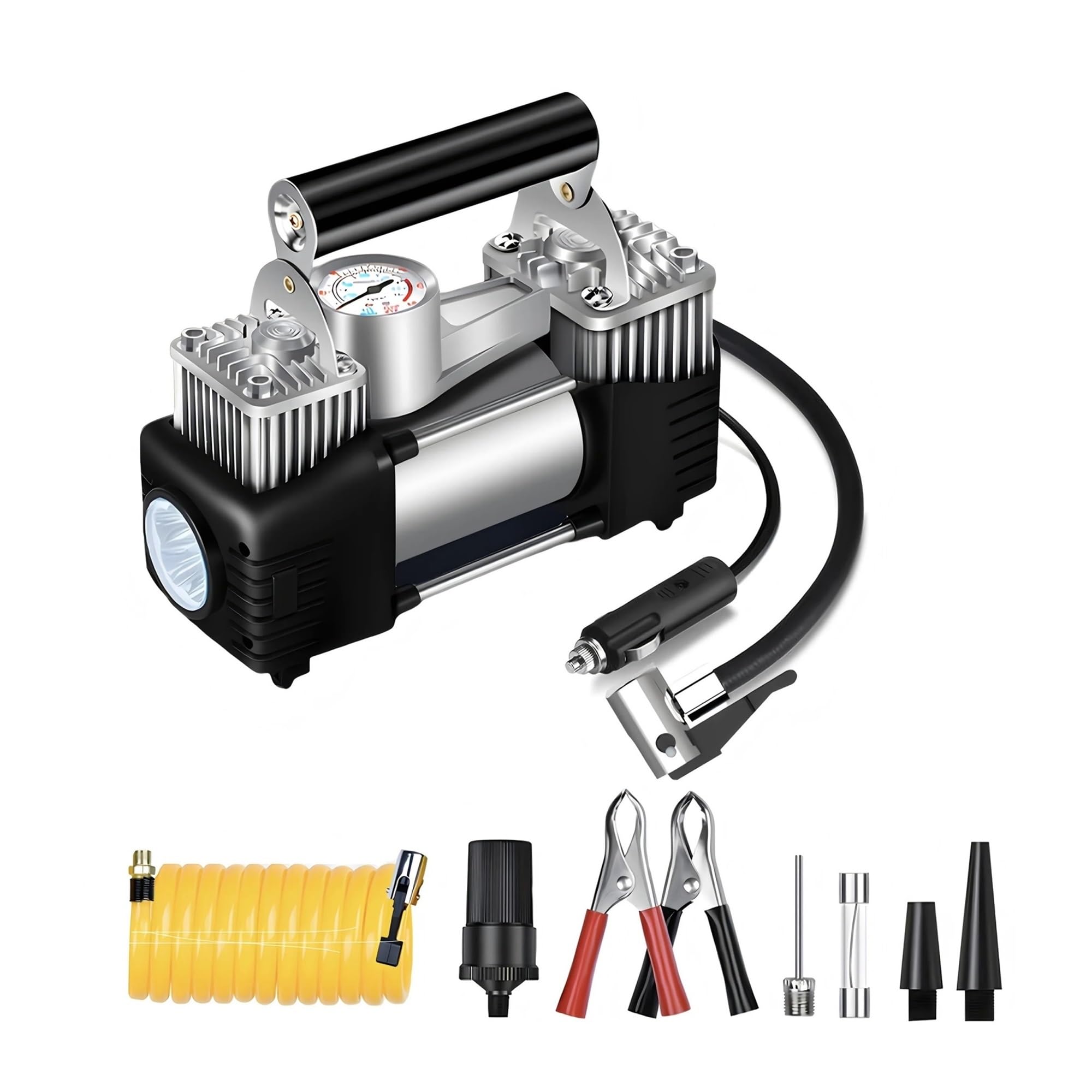 Bomba de Aire para Coche, Inflador De Neumáticos, Bomba Aire para Coche 150 PSI, Compresor 12V para Coches, Motocicletas, Bicicletas, Relleno Bolas para Motos