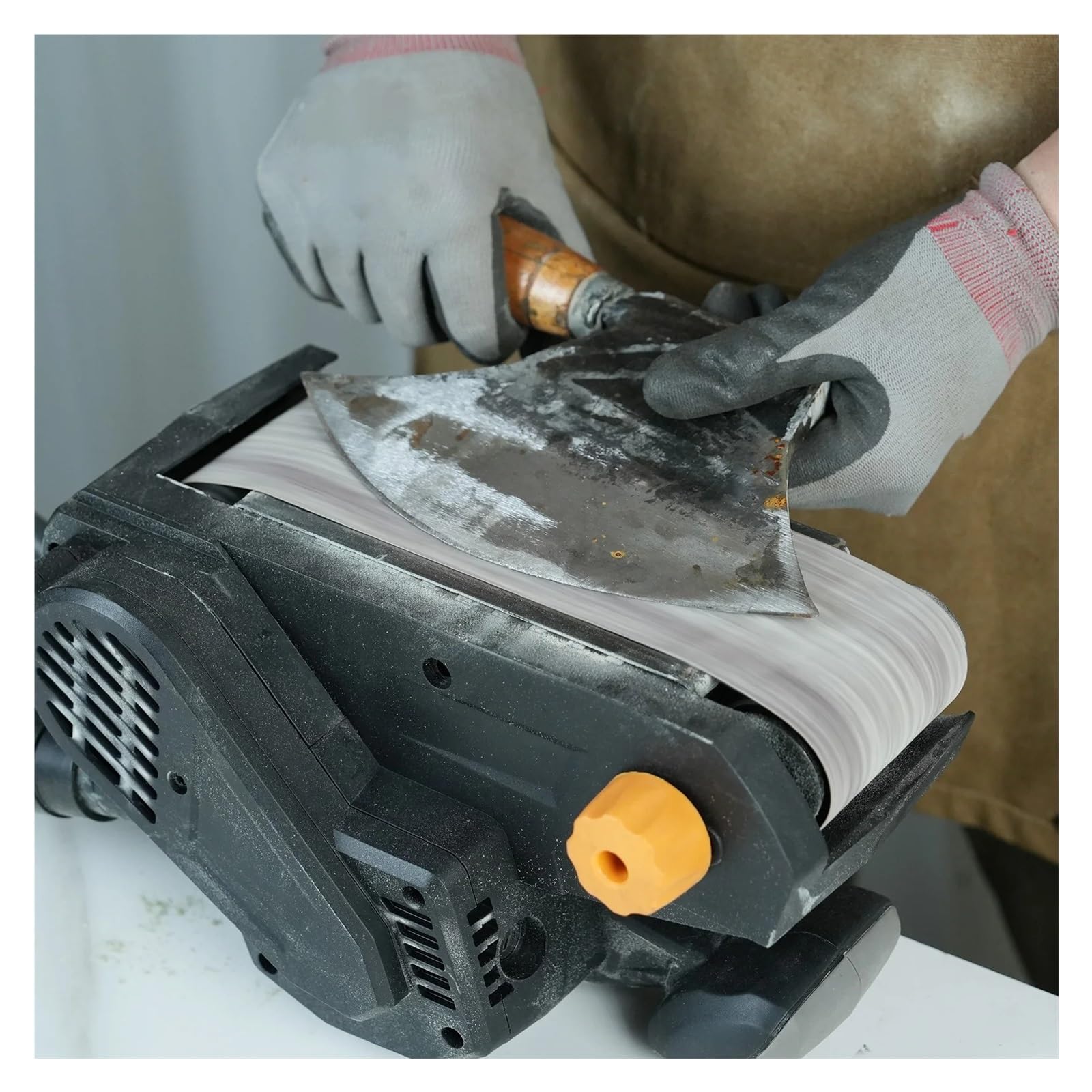 Szlifierka Taśmowa 750 W 75 Mm X 533 Mm Z 10-częściowymi Taśmami Szlifierskimi I Workami Na Pył Szlifierka Stołowa Z Regulacją Prędkości Obrotowej 2 W 1 Odkurzacz łAtwa W UżYciu