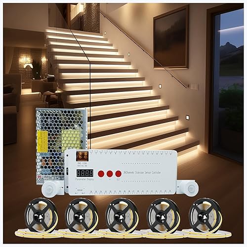 Miniatura 7 de AUTUNEER Luces de escalera con sensor de movimiento para interiores, luces LED inteligentes para interiores, 16 escaleras de 40 pulgadas de