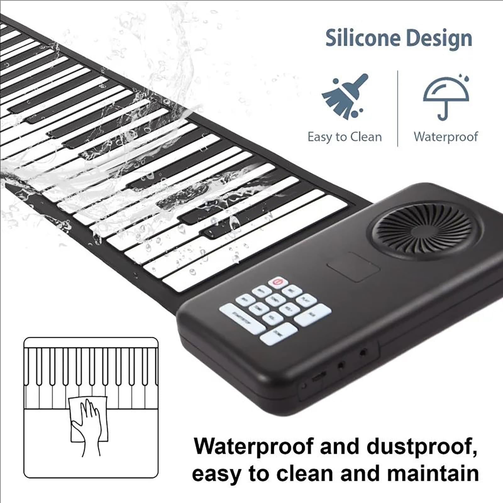 Keyboard Piano,Scroll Piano Tastatur,Tragbares Elektronisches Klavier Mit 88 Tasten,Wasserdicht Und Staubdicht,Ultra-Lange Batterielebensdauer,Geeignet Für Kinder Erwachsene Anfänger Geschenk