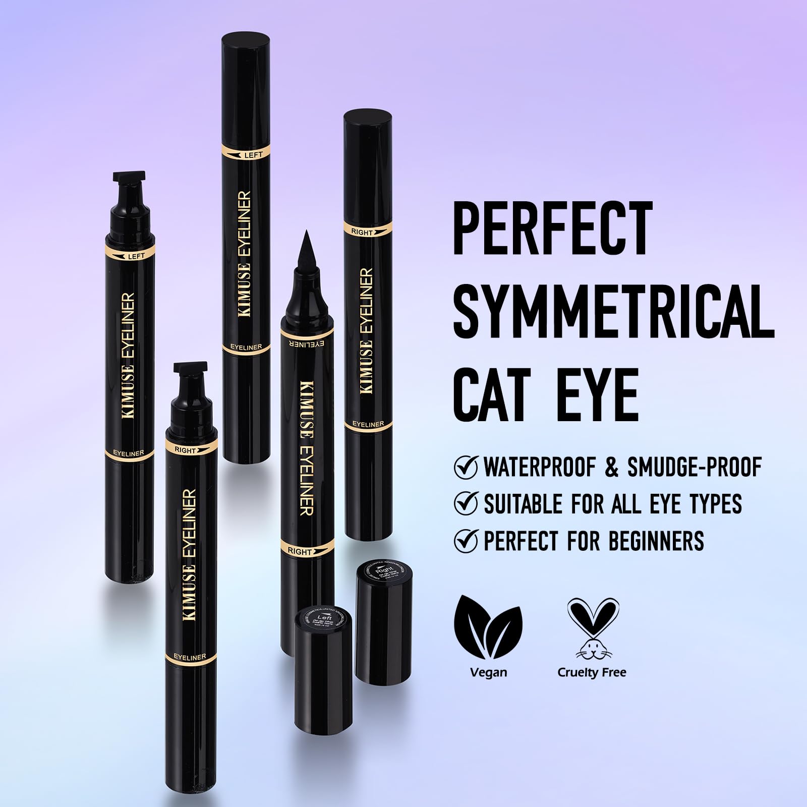 KIMUSE 2PCS Eyeliner Stamp, Wing Cat Eye Stamp, Waterproof Smudge Proof Long Lasting Liquid Eye Liner - Image 3