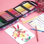 Limous Crayons colorés, 72 Ensemble de crayons colorés avec A5 Livre de croquis et cas de voyage zipper, crayons multicolores avec 7 Couleurs métalliques, bon pour le dessin, le croquis, le mélange et la couche de couleur