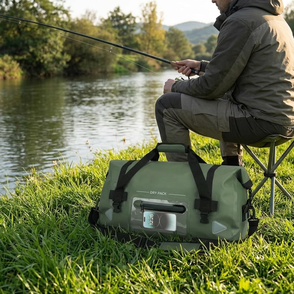 Amagogo Outdoor Waterproof Carrie Bagage Imperméable Sac de Transport Robuste Sac de Rangement de 75L en PVC Sac Multifonction avec Fermeture Roulée Adapté pour Randonnée Pêche, 70L