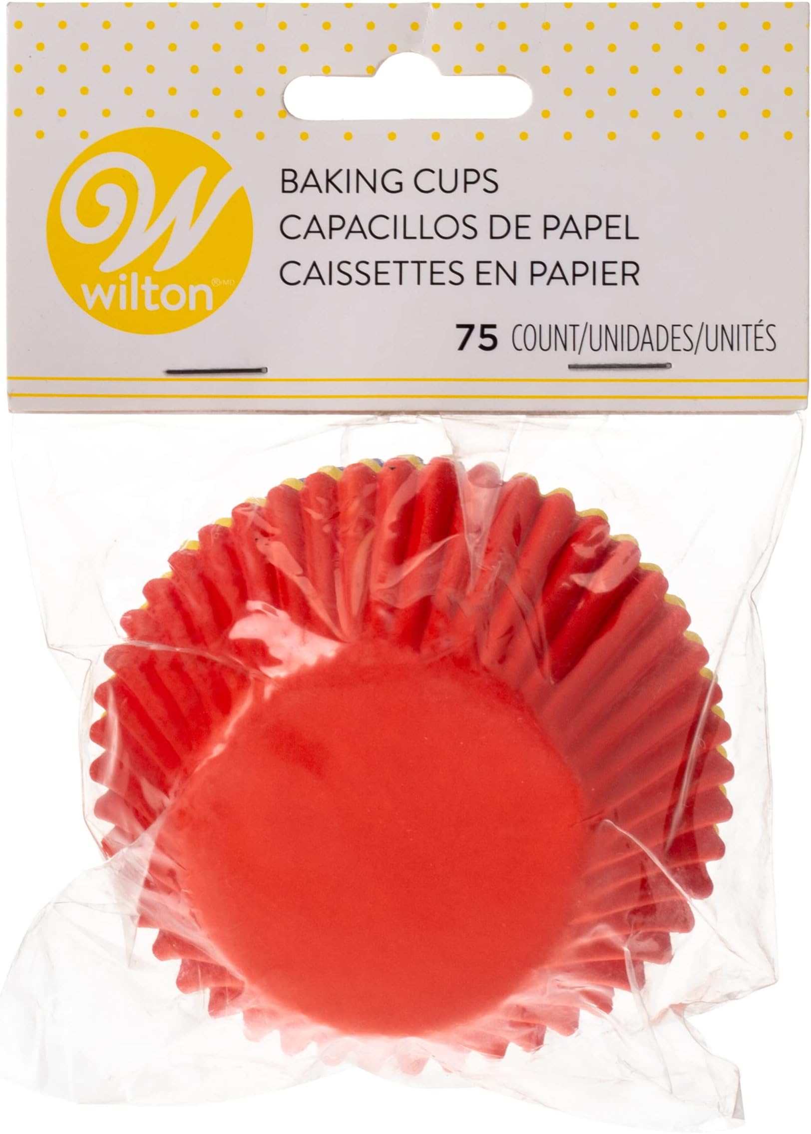 Wilton415-987 Bake Cups Primary 75Ct, Multi Color, Standard