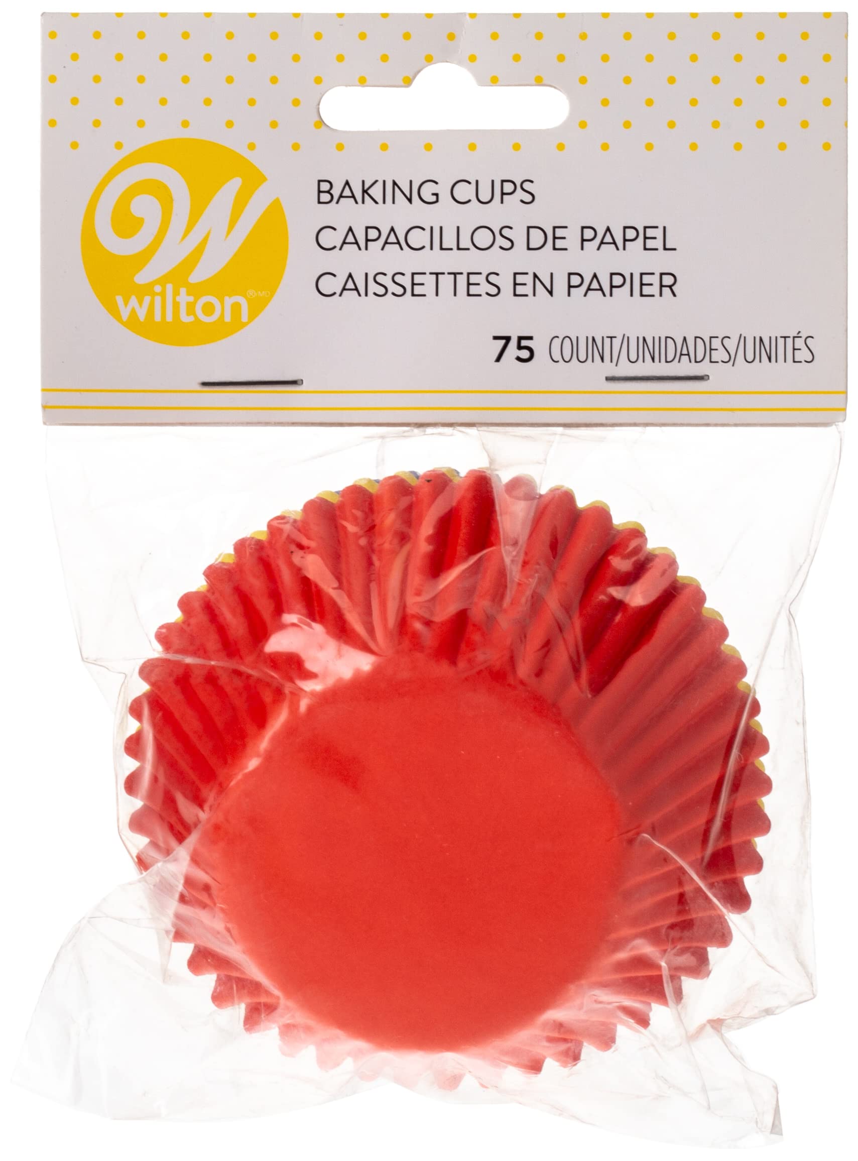 Wilton415-987 Bake Cups Primary 75Ct, Multi Color, Standard