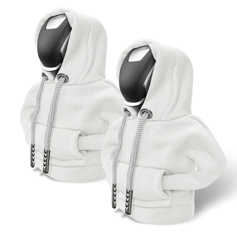 Capa tipo moletom para manopla de câmbio HEVLE em algodão branca White-2PCS