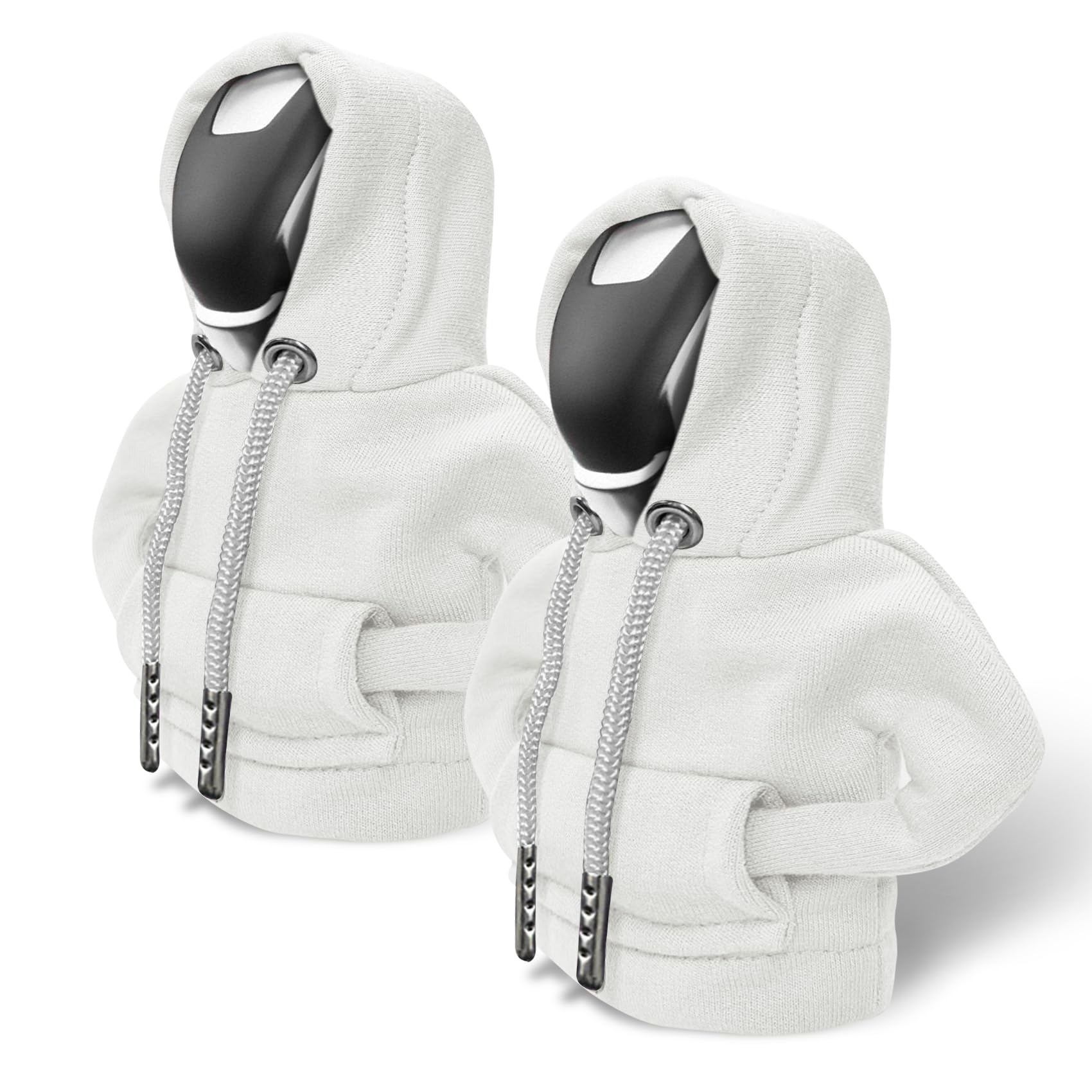 Gear Shift Hoodie, Gear Shift Cover, Funny Car Gear Shift Cover, Automotive Interior Cute Gadgets, Automotive Interior Accessories and Decoration (White-2PCS)