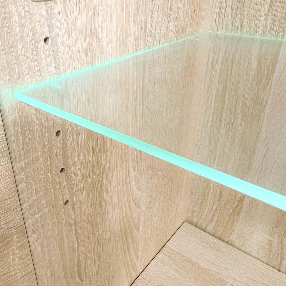 Homey - Mueble de Salón con Leds, Módulos de Comedor, Modelo Alemore, Acabado en Cambria, Medidas: 229 cm (Ancho) x 200 cm (Alto) 38 cm (Fondo)