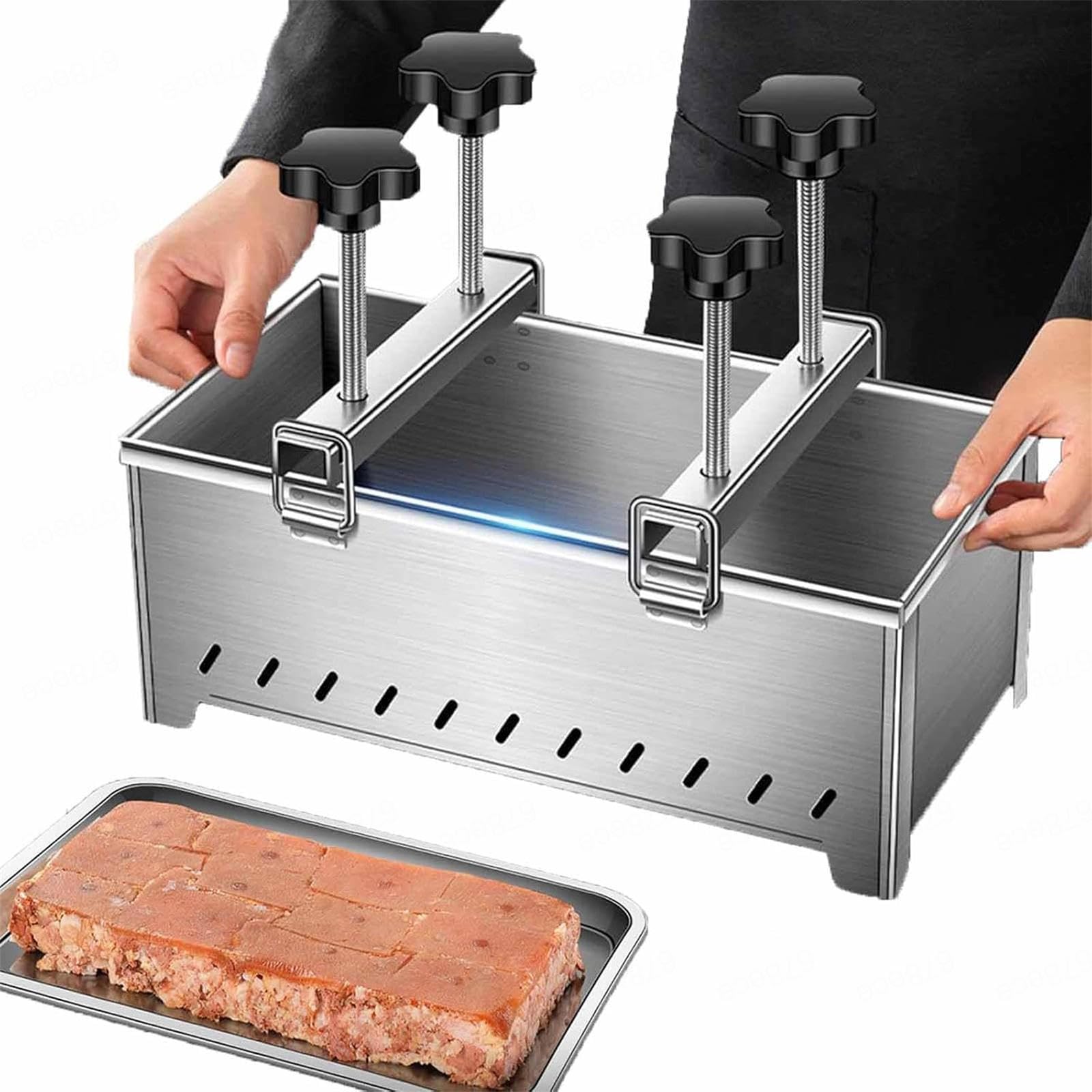 ZHJOPP Stainless Steel Meat Press Tool, Heavy-Duty Meat Block Maker for Homemade Lunch Meat and Kitchen Use