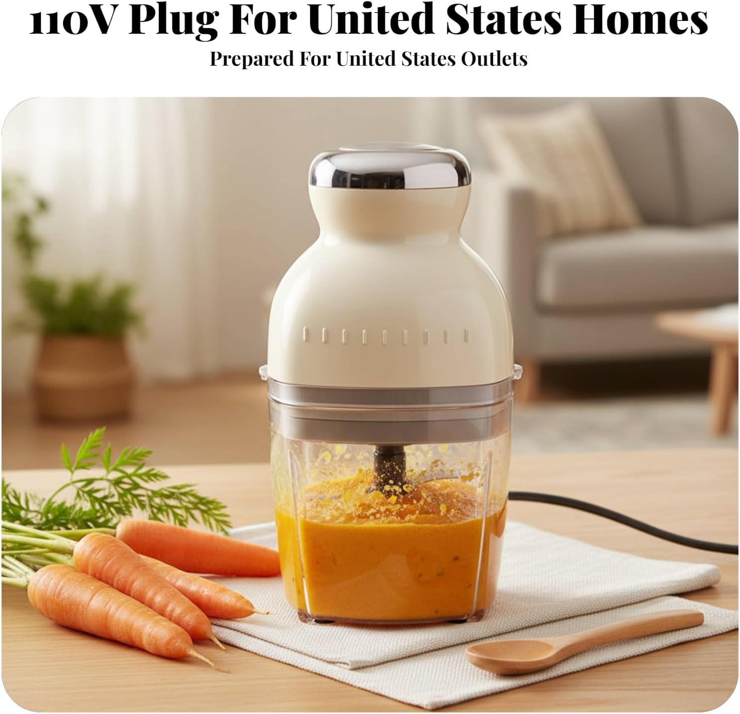 Multifunctional Meat Grinder, Meat Mincer, Automatic Household Kitchen Gadget Veggie Chopper Food Mincer, Beige White