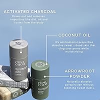 Vista 4 de Cleo+Coco Desodorante natural para mujeres y hombres, sin aluminio con aceite de coco orgánico, carbón activado para protección contra olores 24