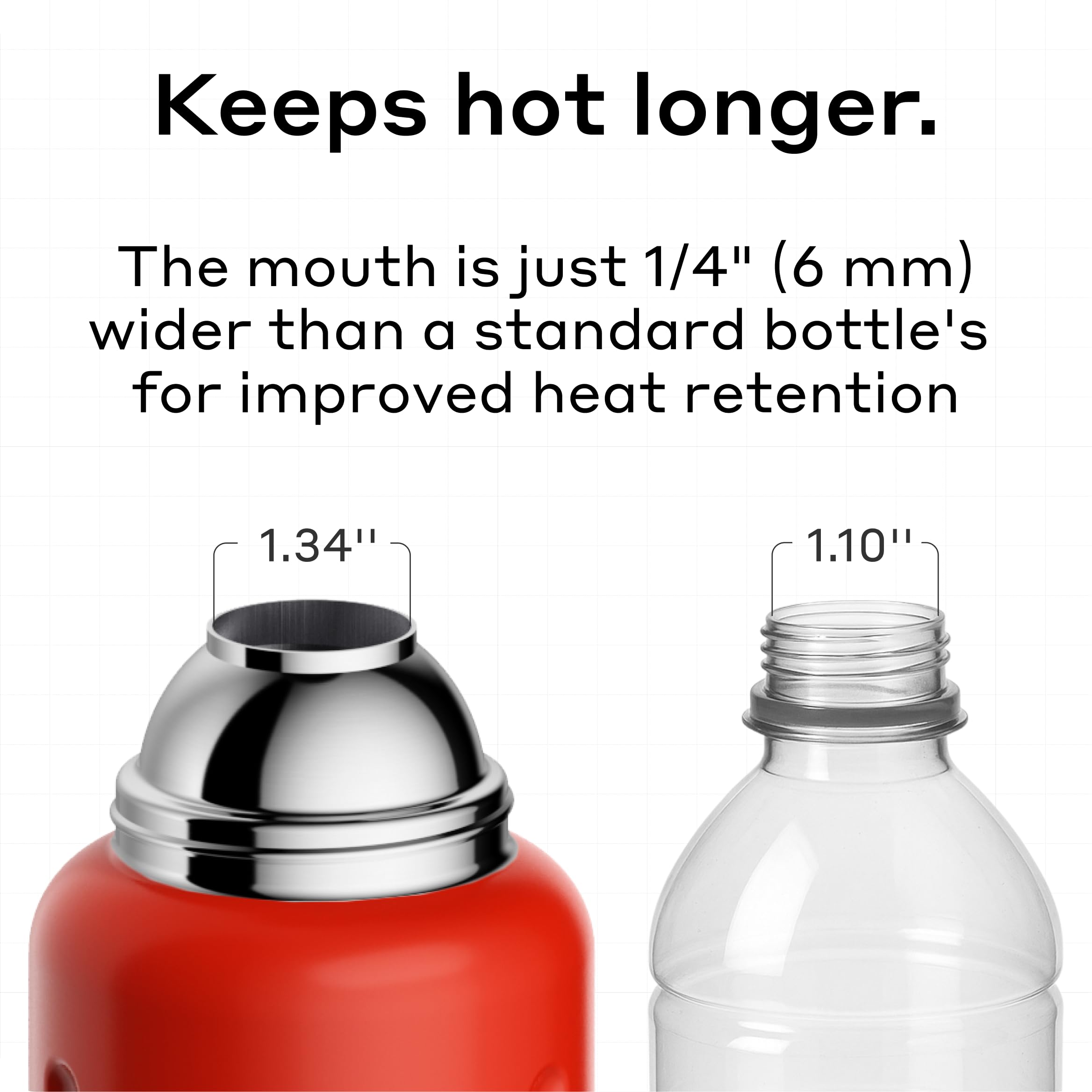 BOBBER 1000 ml Edelstahl Thermoflasche für heißen Tee, Kaffee und kalte Getränke – BPA-frei, spülmaschinenfeste, vakuum-isolierte Wasserflasche für heiße Getränke – Hält 48 Stunden lang heiß (Rot)
