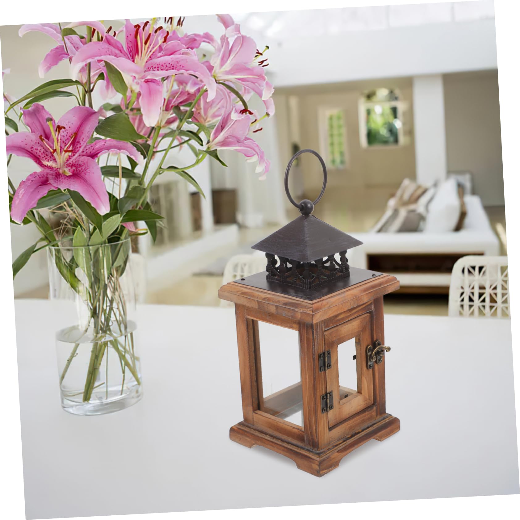 MAGICLULU Stabkerzenhalter Vintage Eisen und Glas Rustikale Kerzenlaterne mit Vielseitigem Design für Hochzeitsdeko und Stimmungsvolle Tischdekoration