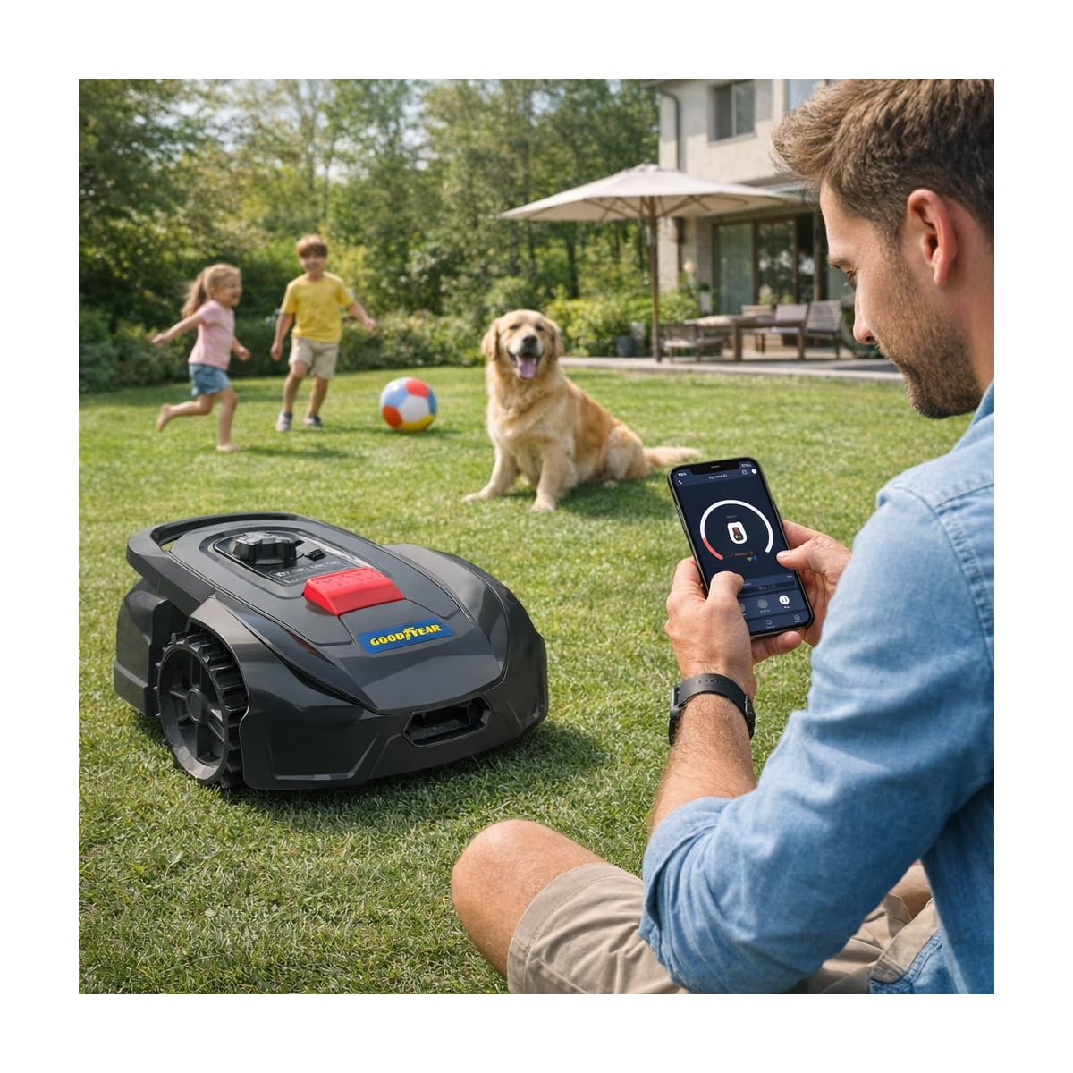 Goodyear - Robot Tondeuse sans Fil 500 m² connecté Périphérique - Tondeuse Robot Programmable avec Application Mobile Re — vue 2