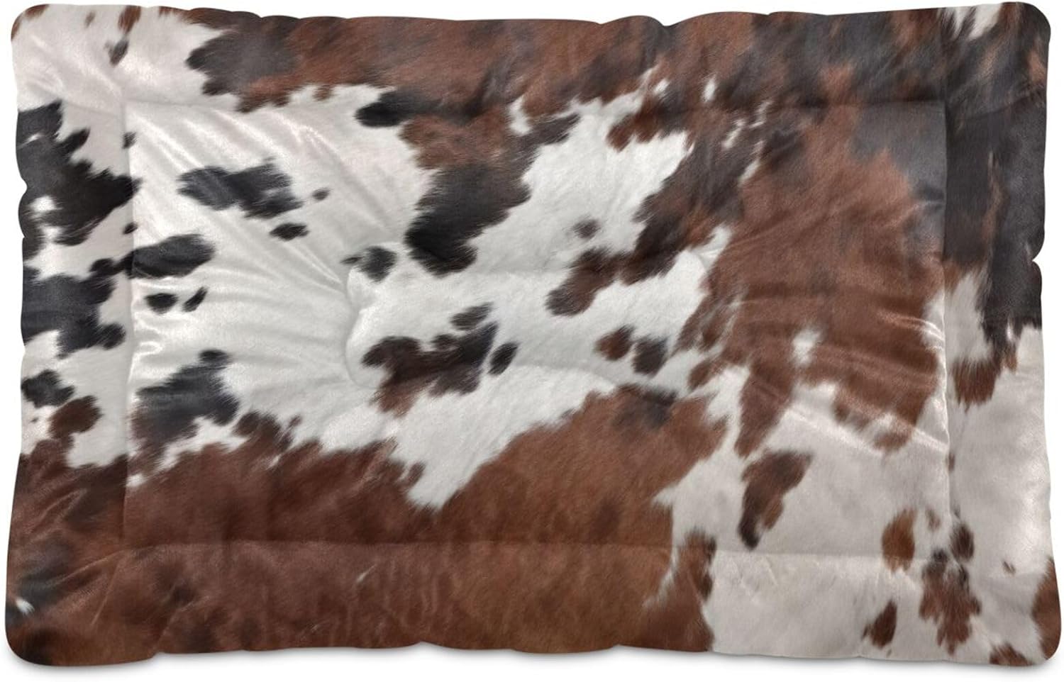 Cow Print Pet Bed Pad Soft Dog Bed Mat with Anti-Slip Bottom, Machine Washable Crate Pad Mattress for Dog Sleeping- 36 * 24 inches