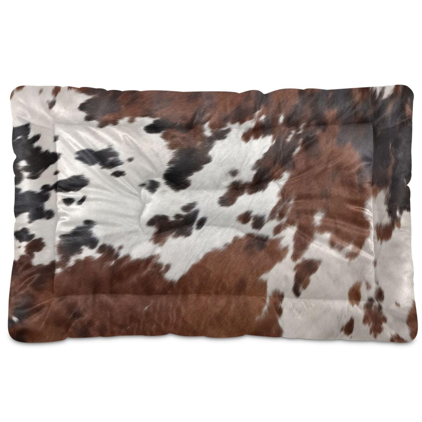 Coikll Cow Print Pet Bed Pad Soft Dog Bed Mat with Anti-Slip Bottom, Machine Washable Crate Pad Mattress for Dog Sleeping- 36 * 24 inches โ image 1