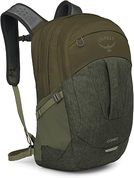Osprey Comet Laptop Backpack - Dual Compartment Commuter Bag for Laptop & Everyday Essentials, Moss Green/Earl Grey Heather