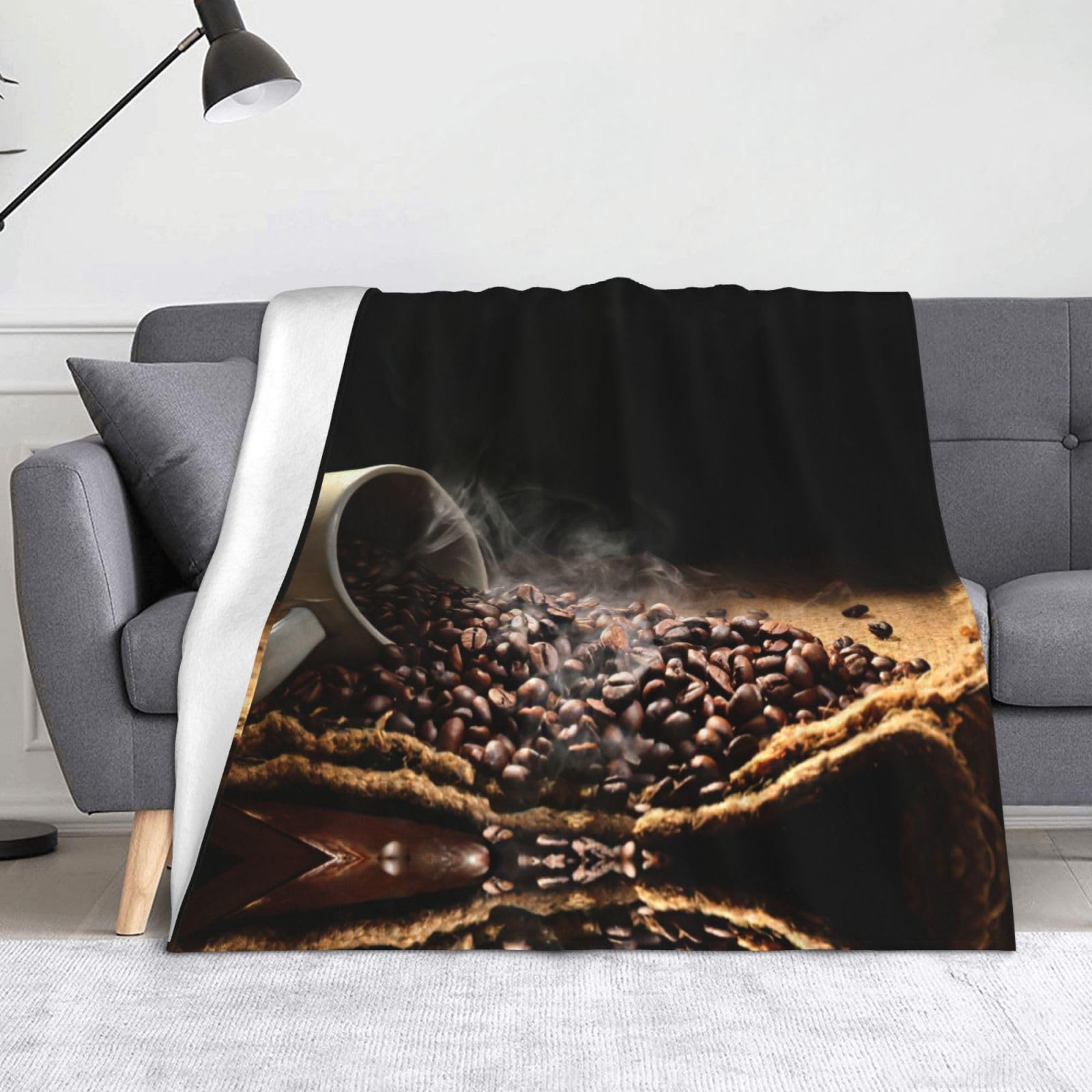 Couverture légère en flanelle de café 152x127 cm pour Halloween