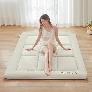 Japanese Floor Mattress Futon Mattress Twin Size (39"x80") Foldable Tatami Mattress Portable Roll Up Sleeping Pad for Adults,Guest Bed,Dormitory,Camping,Beige A