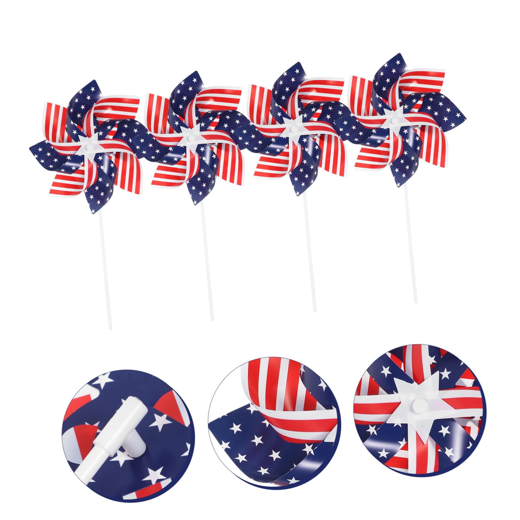 VICASKY 54 Teiliges Pinwheel Deko für Garten und Balkon Bunte Windmühlen mit Amerikanischer Flagge Wetterfeste Gartendekoration für Party Terrasse und Outdoor Atmosphäre