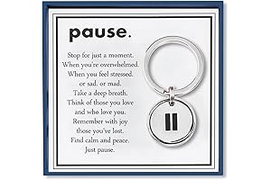 Pause Keychain Gifts for Women Men