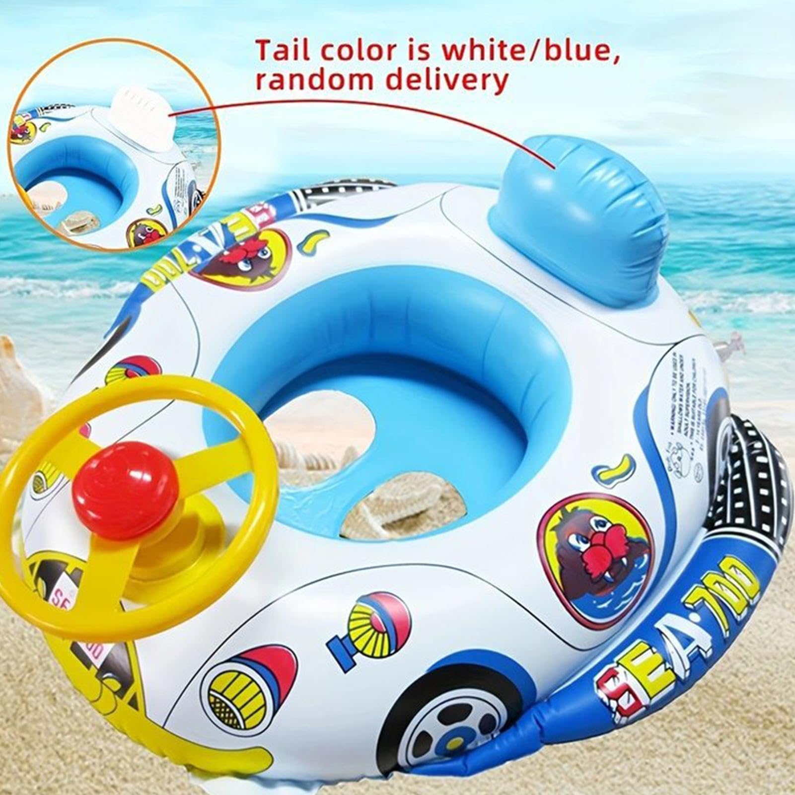 Galleggianti per Bambini,Cerchio Gonfiabile in PVC Impermeabile con Volante - Sedile da Nuoto,per Giardino, Spiaggia, Doccia, Bagno, Attività Acquatiche e Feste per Bambini e Bambine