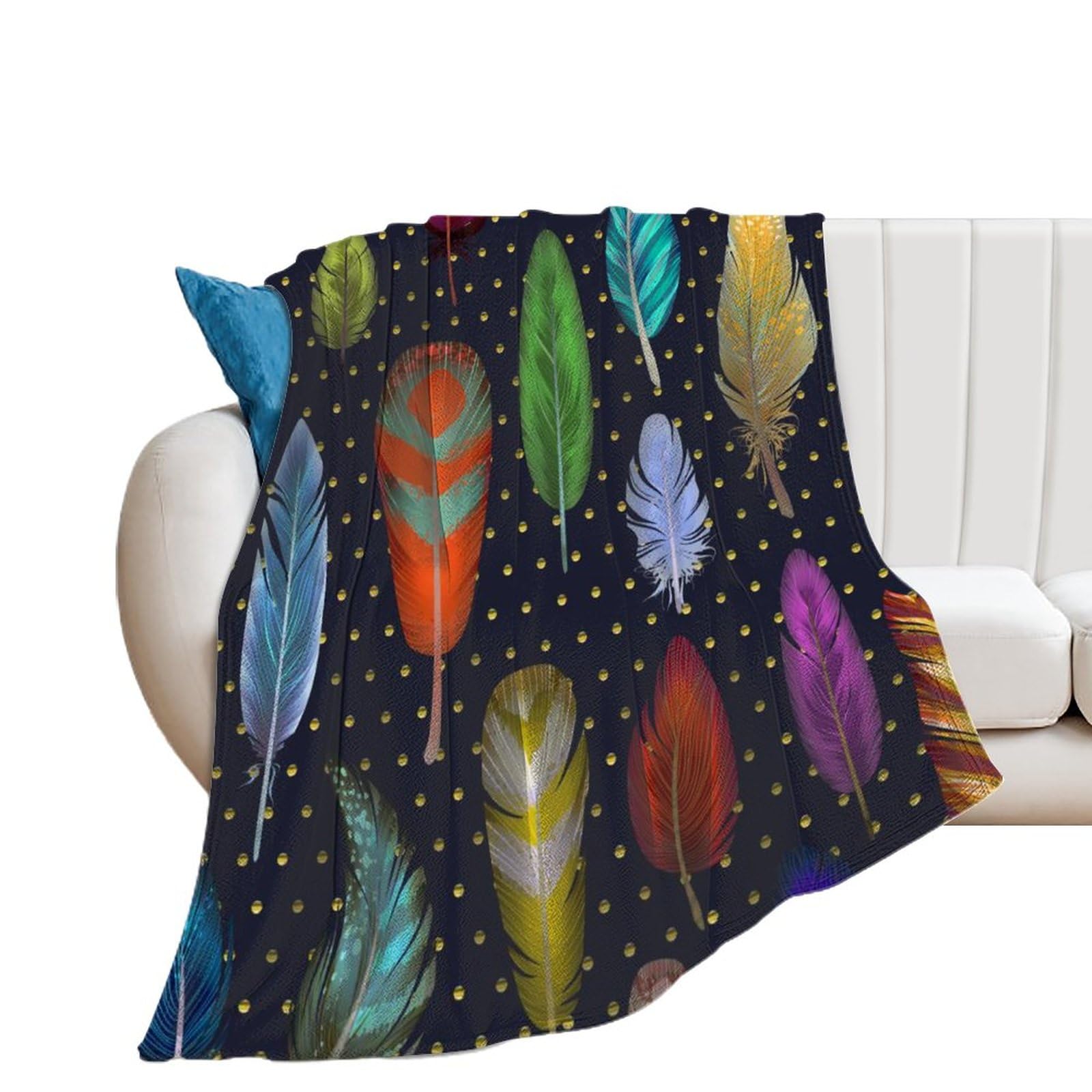 Couverture polaire plumes flanelle douce pour des moments de tendresse