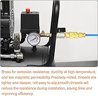Vista 7 de GASHER 6 piezas de válvula de bola de latón mini de 1/4 pulgada, interruptor de apagado, rosca NPT de 1/4 pulgada macho x hembra para tubo de ajuste