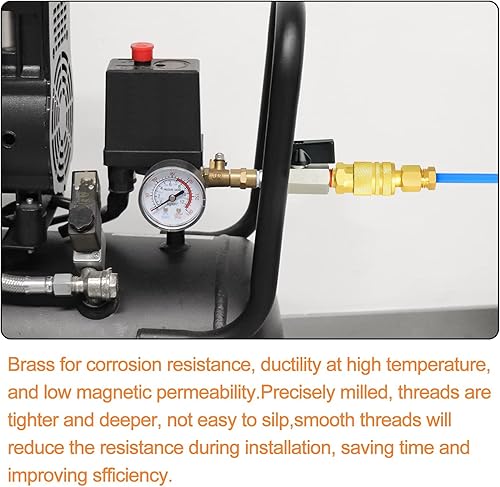 Miniatura 7 de GASHER 6 piezas de válvula de bola de latón mini de 14 pulgada, interruptor de apagado, rosca NPT de 14 pulgada macho x hembra para tubo de ajuste