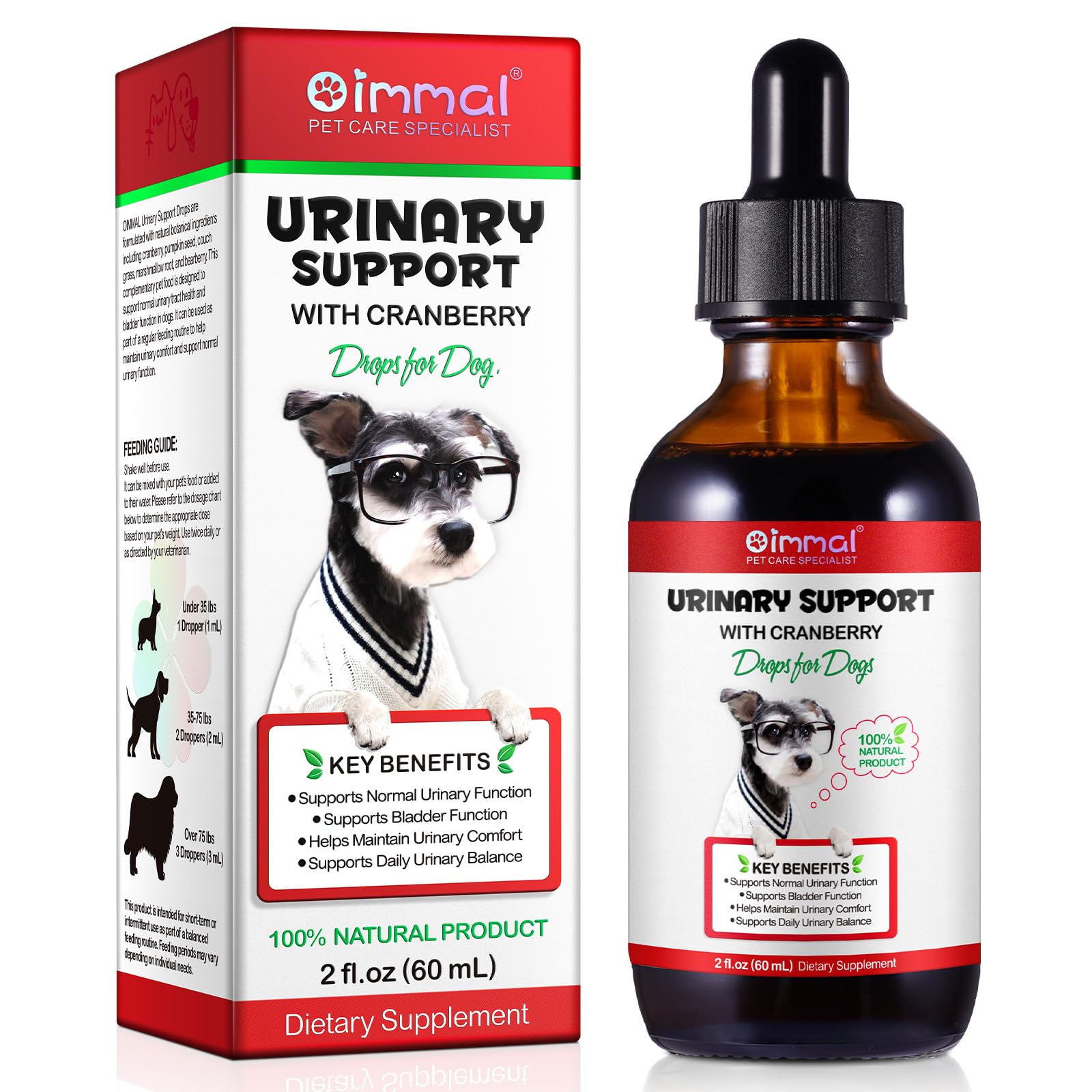 Urinary Tract for Dog, Dog UTI Liquid Drops Support Dog Urinary Health with Cranberry Extract Supports Normal Bladder Function, Pet Health Care Supplement, Bacon Flavor - 60ml / 2.02 Fl.oz