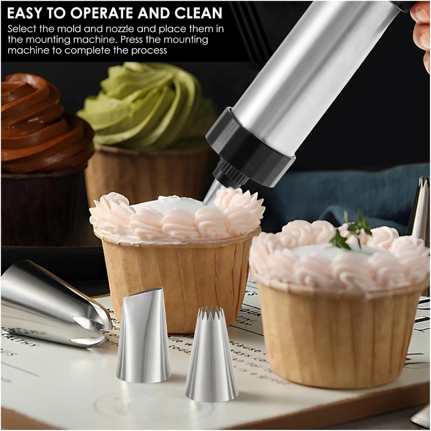 Biscuits Maker Gun Stainless Steel Cookie Press Cookie Press Kit Featuring 16 Cookie Discs And 8 Icing Tips Make Cookie Tools