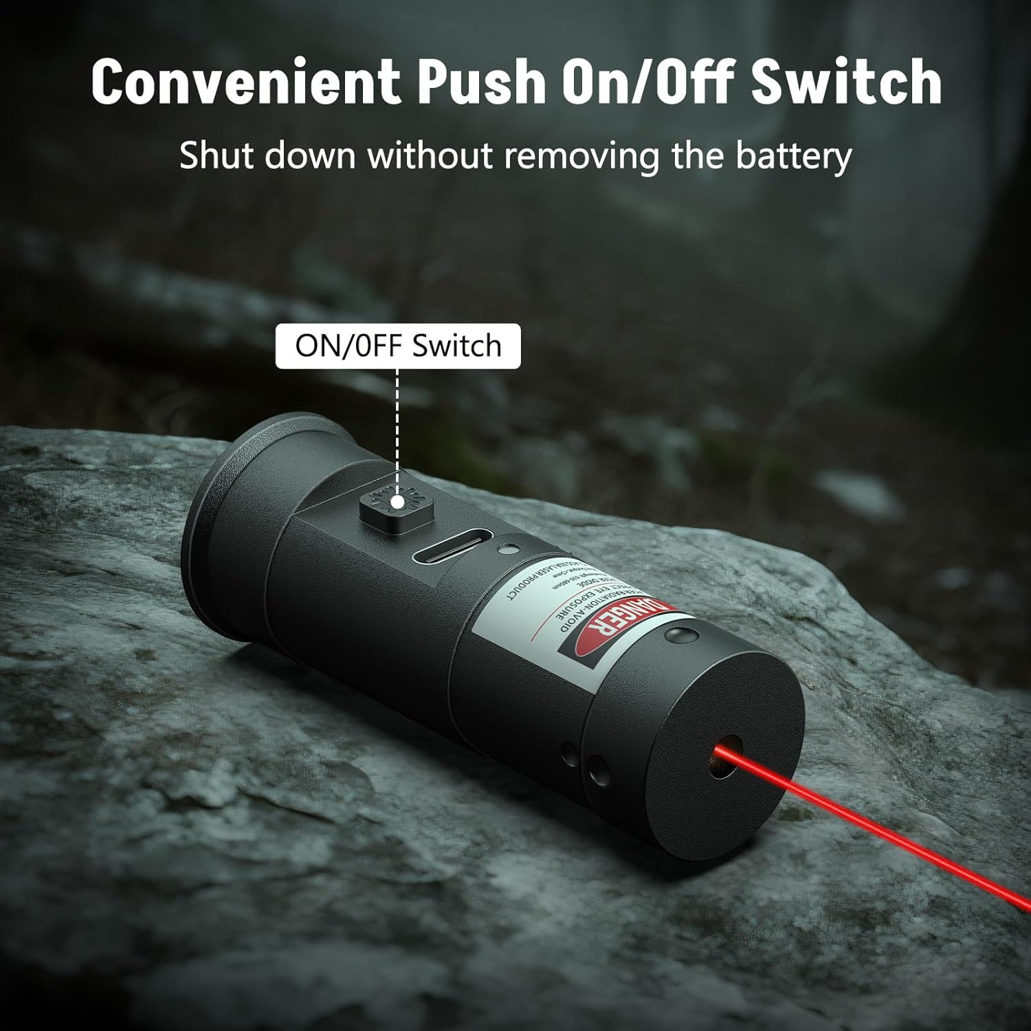 MidTen Rechargeable Bore Sight Laser 12 Gauge Red/Green Laser Bore Sighter 12-Gauge with Push On/Off Switch, 12 GA Boresighter for Precision Zeroing