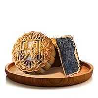 Vista 6 de KWOLYKIM Mooncake Festival de Medio Otoño Pasta de Frijoles Negros Pastel Luna 13.23 oz
